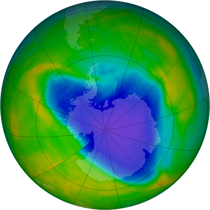 Antarctic ozone map for 23 October 1985